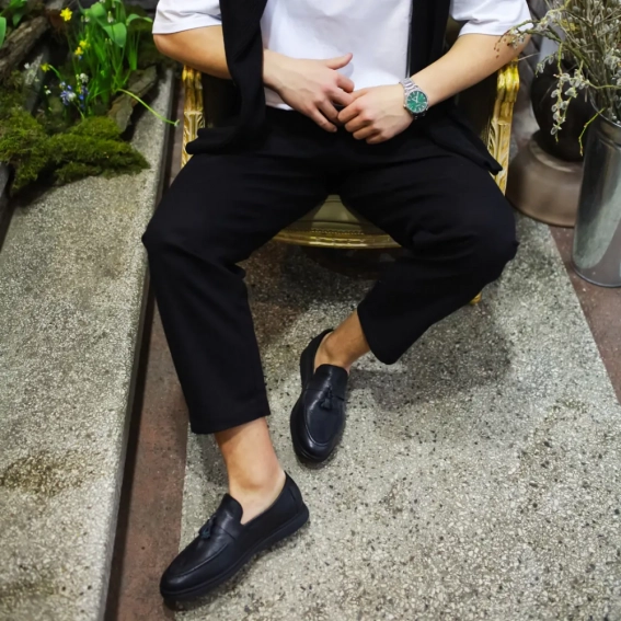 Лоферы мужские кожаные 588231 Черные фото 6 — интернет-магазин Tapok