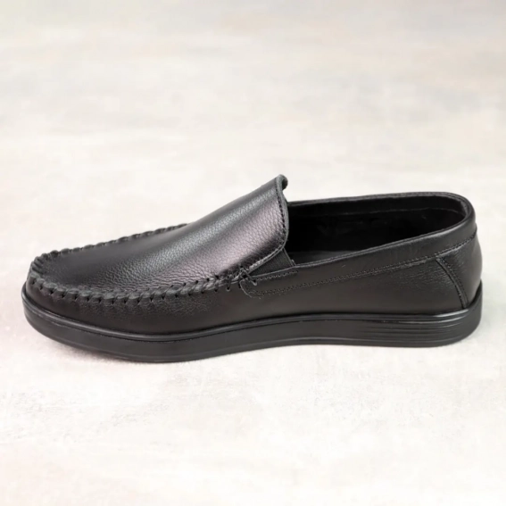 Мокасины мужские кожаные 588272 Черные фото 3 — интернет-магазин Tapok