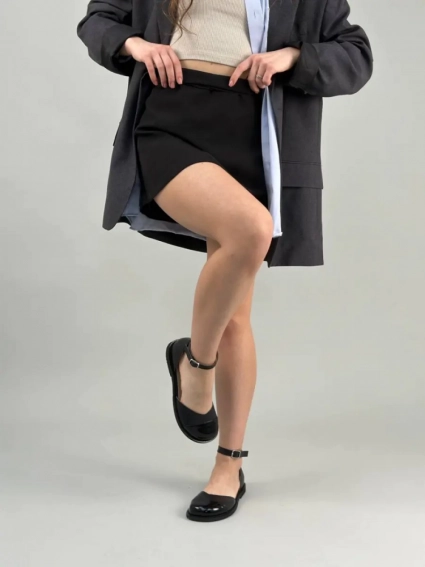 Босоніжки жіночі шкіряні чорні з носком фото 4 — інтернет-магазин Tapok