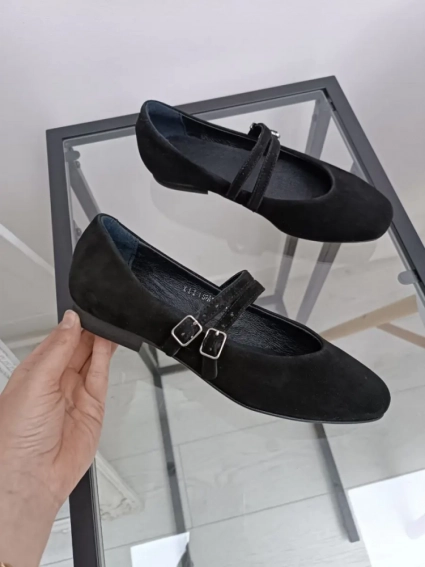 Туфлі жіночі велюрові чорні фото 11 — интернет-магазин Tapok