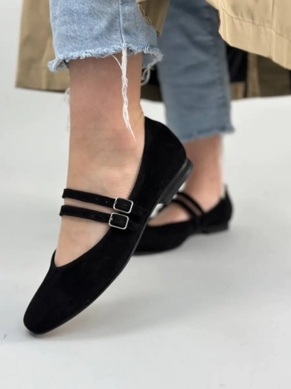 Туфлі жіночі велюрові чорні фото 1 — інтернет-магазин Tapok