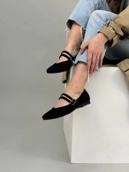 Туфлі жіночі велюрові чорні фото 3 — інтернет-магазин Tapok