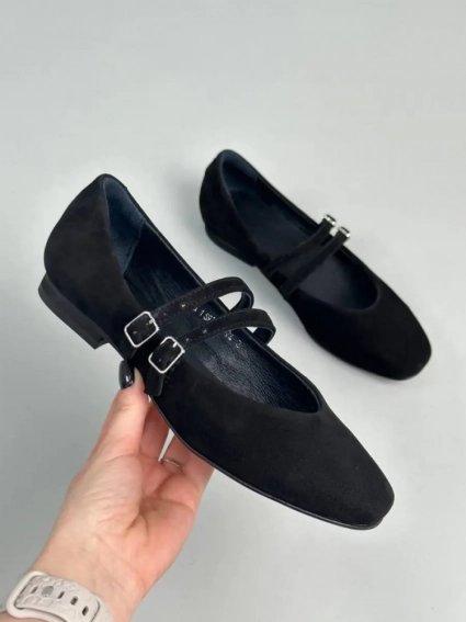 Туфлі жіночі велюрові чорні фото 12 — интернет-магазин Tapok