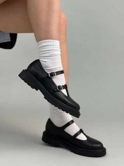 Туфлі жіночі шкіряні чорного кольору фото 1 — интернет-магазин Tapok