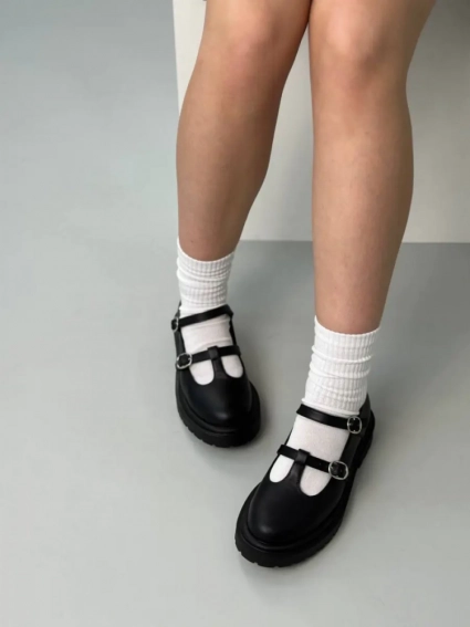 Туфлі жіночі шкіряні чорного кольору фото 2 — интернет-магазин Tapok