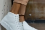 Женские ботинки кожаные весенне-осенние белые CrosSAV 21-142 W на байке Фото 3