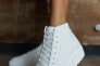 Женские ботинки кожаные весенне-осенние белые CrosSAV 21-142 W на байке Фото 6
