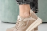 Жіночі кросівки шкіряні весняно-осінні бежеві Yuves 167 Фото 1