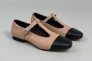 Туфлі жіночі шкіряні карамельні з чорними вставками Фото 8
