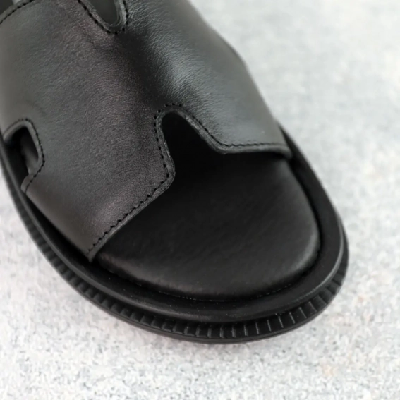 Шлепанцы женские кожаные 588417 Черные фото 4 — интернет-магазин Tapok
