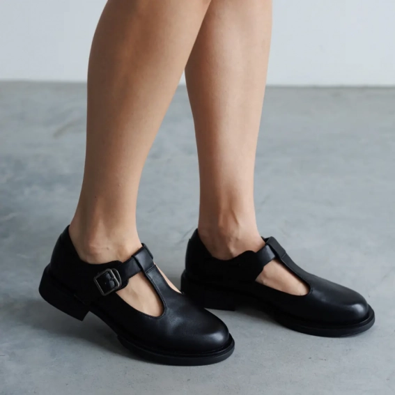 Туфли женские кожаные 588415 Черные фото 8 — интернет-магазин Tapok