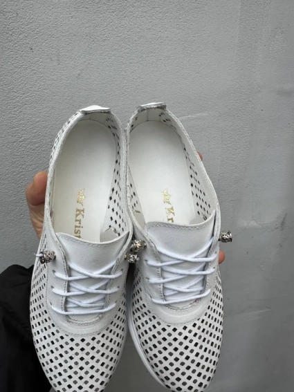 Жіночі кросівки шкіряні літні білі Kristi 503 фото 2 — інтернет-магазин Tapok