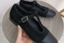 Туфлі жіночі велюрові чорні із вставками шкіри Фото 2