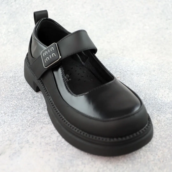 Туфли детские кожаные 588557 Черные фото 2 — интернет-магазин Tapok