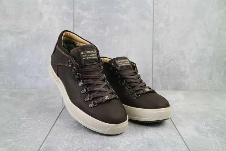 Чоловічі черевики шкіряні зимові коричневі Zangak 903 кор-кр+беж фото 1 — інтернет-магазин Tapok