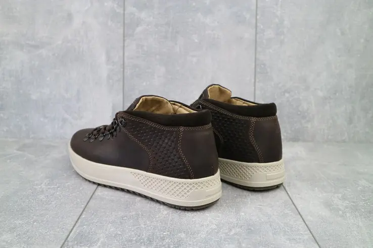 Чоловічі черевики шкіряні зимові коричневі Zangak 903 кор-кр+беж фото 2 — інтернет-магазин Tapok
