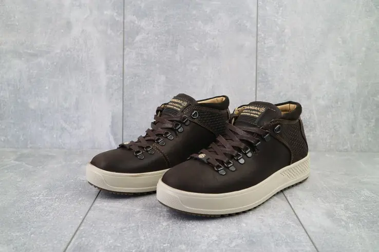 Чоловічі черевики шкіряні зимові коричневі Zangak 903 кор-кр+беж фото 4 — інтернет-магазин Tapok