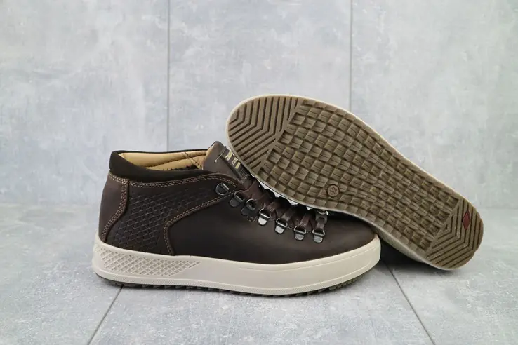 Чоловічі черевики шкіряні зимові коричневі Zangak 903 кор-кр+беж фото 5 — інтернет-магазин Tapok