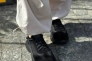 Кросівки жіночі замшеві чорні із вставками шкіри та сітки на чорній підошві Фото 2