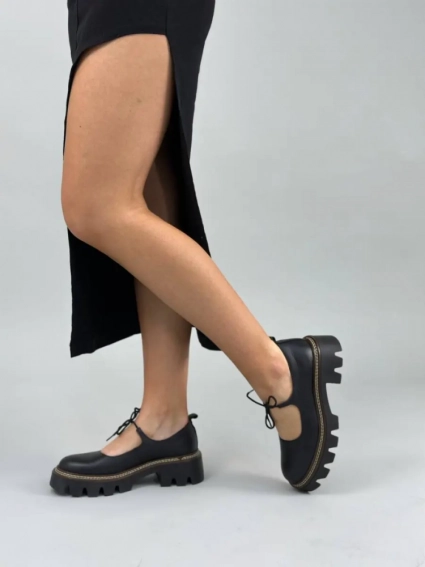 Туфлі жіночі шкіряні чорні фото 2 — інтернет-магазин Tapok