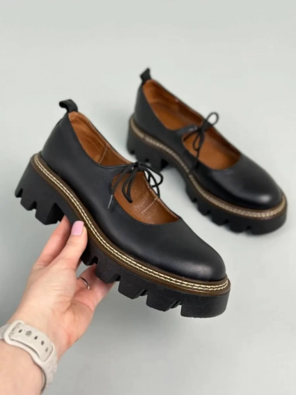 Туфлі жіночі шкіряні чорні фото 12 — интернет-магазин Tapok