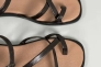 Босоніжки жіночі шкіряні коричневі на чорній підошві Фото 12