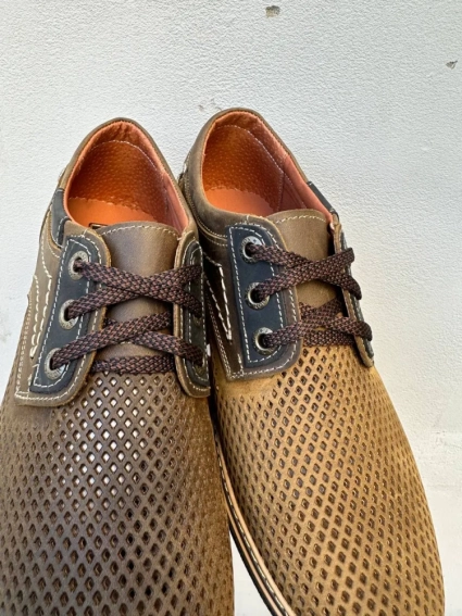 Чоловічі туфлі шкіряні літні оливкові Ava 51 фото 4 — інтернет-магазин Tapok