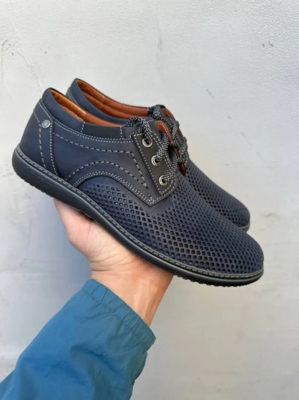 Мужские туфли кожаные летние синие Ava 51 фото 2 — интернет-магазин Tapok