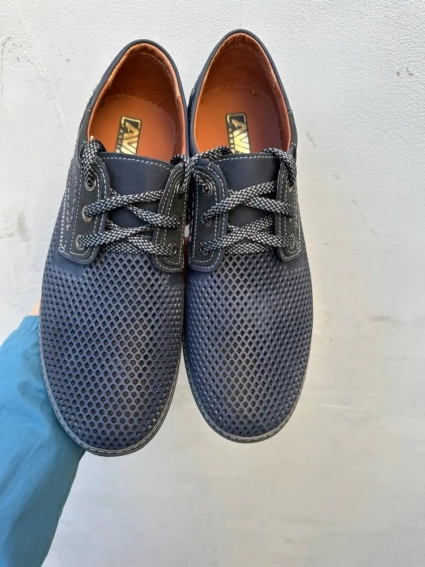 Чоловічі туфлі шкіряні літні сині Ava 51 фото 3 — інтернет-магазин Tapok