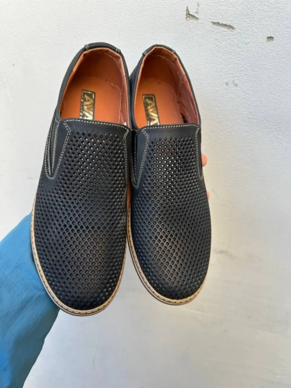 Мужские туфли кожаные летние черные Ava 53 фото 3 — интернет-магазин Tapok
