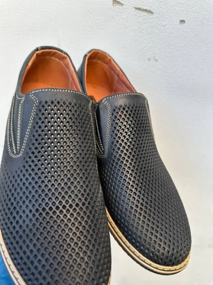 Мужские туфли кожаные летние черные Ava 53 фото 4 — интернет-магазин Tapok