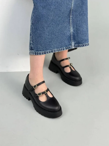 Туфлі жіночі шкіряні чорні фото 2 — интернет-магазин Tapok