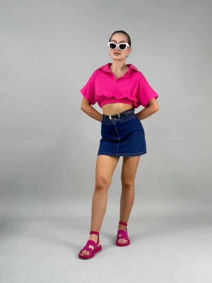 Босоніжки жіночі замшеві кольору фуксії фото 7 — интернет-магазин Tapok