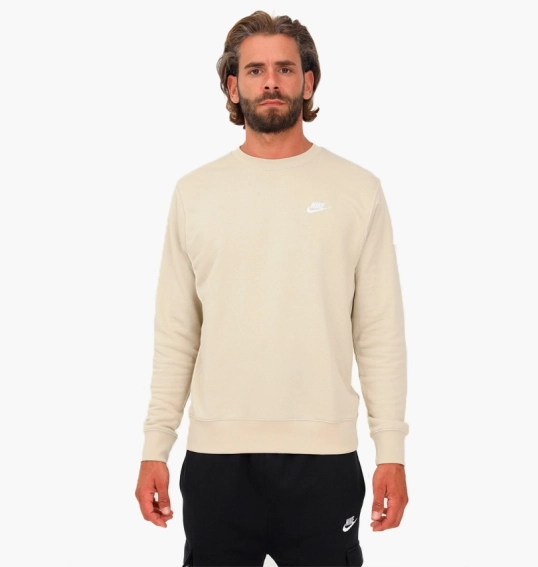 Свитшот Nike Nsw Club Crew French Terry Sweatshirt Beige Bv2666-206 фото 1 — интернет-магазин Tapok