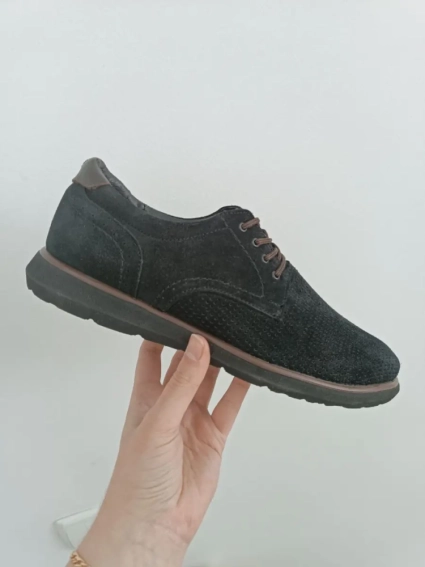 Туфлі чоловічі замшеві чорного кольору фото 1 — интернет-магазин Tapok