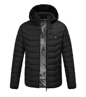 Куртка с подогревом от повербанка Lesko USB 09-4 Black 4 зоны подогрева