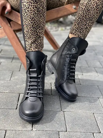 Женские ботинки кожаные зимние черные Vikont 7-2-32 фото 1 — интернет-магазин Tapok