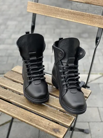 Женские ботинки кожаные зимние черные Vikont 7-2-32 фото 2 — интернет-магазин Tapok