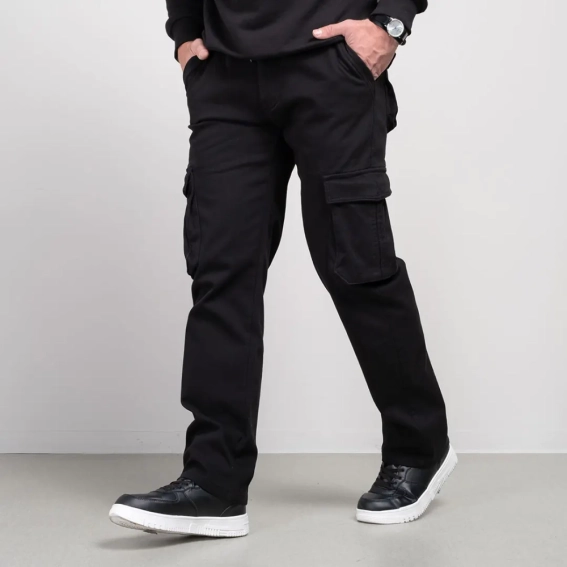 Штаны карго утепленные 341882 Fashion Черный фото 2 — интернет-магазин Tapok