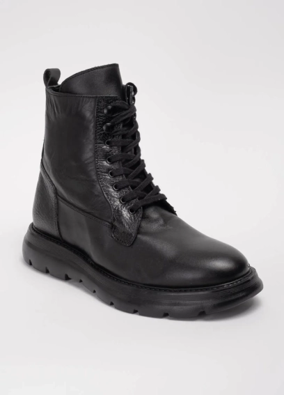 Ботинки мужские кожаные 342460  Fashion Черный фото 1 — интернет-магазин Tapok