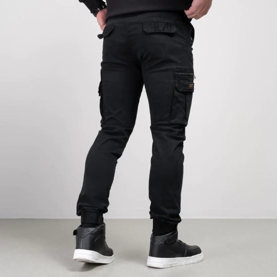 Штаны карго мужские 341887  Fashion Черный фото 3 — интернет-магазин Tapok