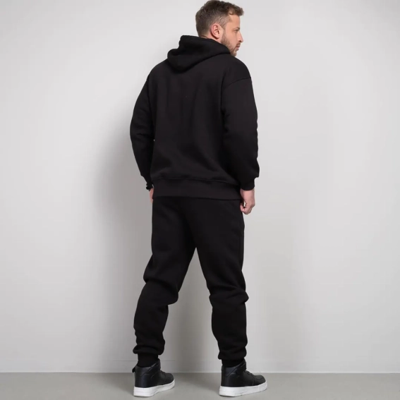 Костюм чоловічий спортивний на флісі 342214 Fashion Чорний фото 2 — інтернет-магазин Tapok