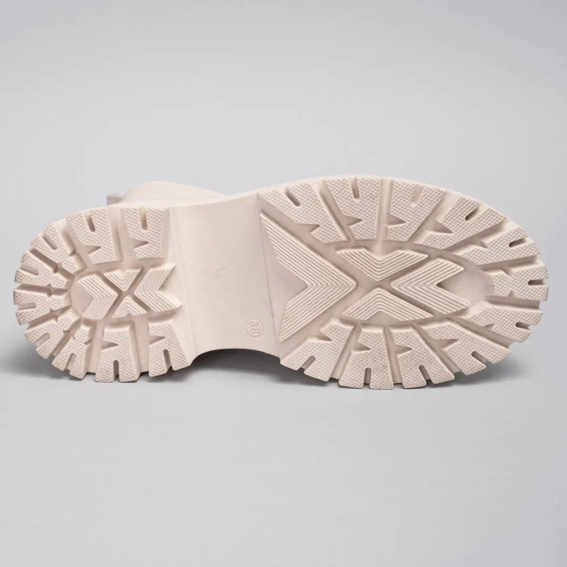 Ботинки женские зимние кожаные 342275  Fashion Бежевый фото 3 — интернет-магазин Tapok