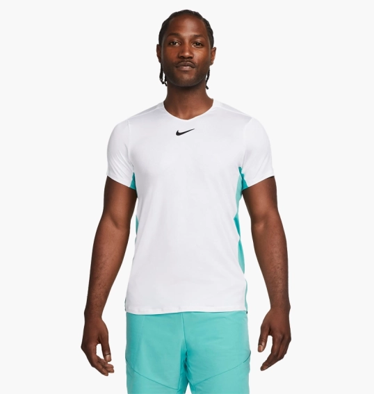 Футболка Nike Court Dri-Fit Advantage Printed Tennis Top White DX5538-100 фото 1 — интернет-магазин Tapok