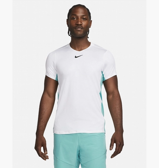 Футболка Nike Court Dri-Fit Advantage Printed Tennis Top White DX5538-100 фото 2 — интернет-магазин Tapok