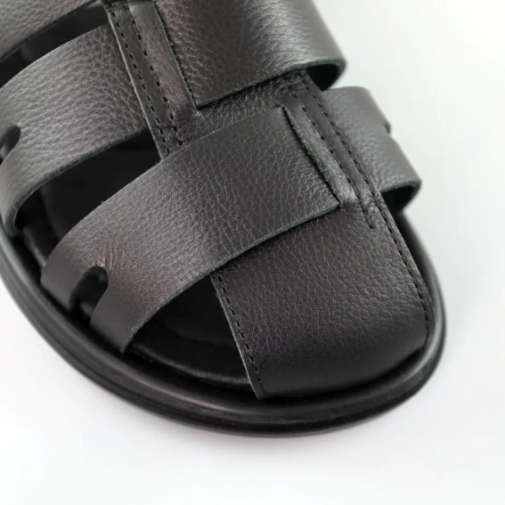 Сандали мужские кожаные 588957 Черные фото 4 — интернет-магазин Tapok