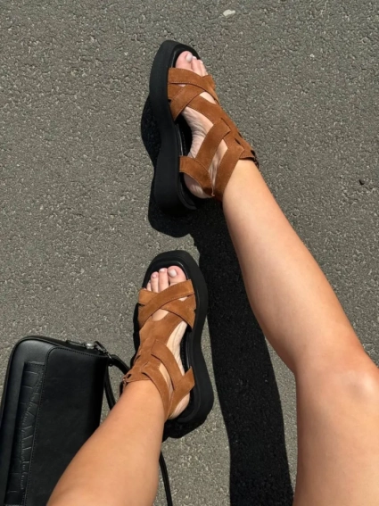 Босоножки женские замшевые. фото 4 — интернет-магазин Tapok