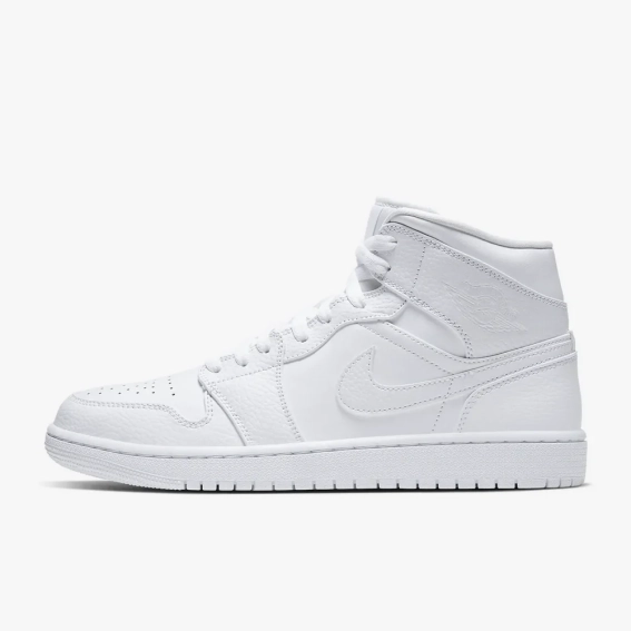 Кроссовки Jordan 1 Mid White (554724-130) 554724-130 фото 1 — интернет-магазин Tapok