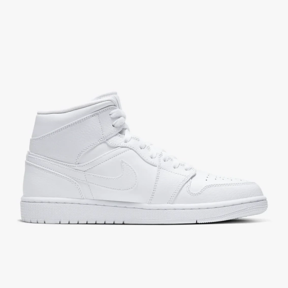 Кроссовки Jordan 1 Mid White (554724-130) 554724-130 фото 3 — интернет-магазин Tapok