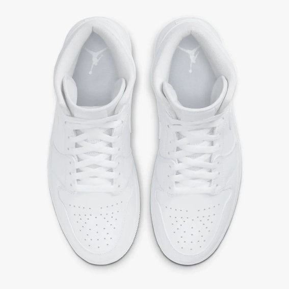 Кроссовки Jordan 1 Mid White (554724-130) 554724-130 фото 4 — интернет-магазин Tapok